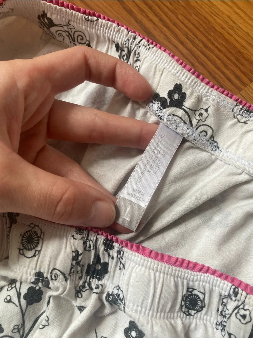 Women’s Floral White and Black Lounge Shorts